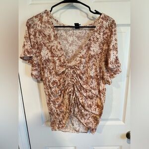 Women's Ruched Brown Top